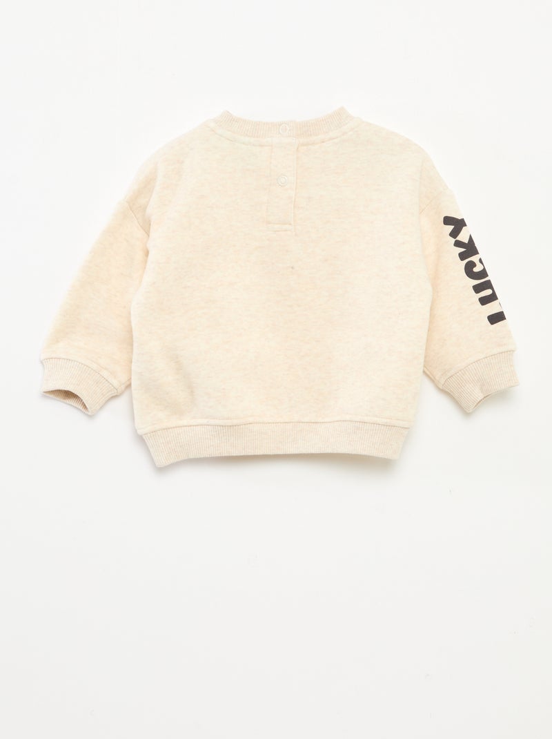 Pull col rond 'Disney' 'Dalmatien' uni Beige - Kiabi