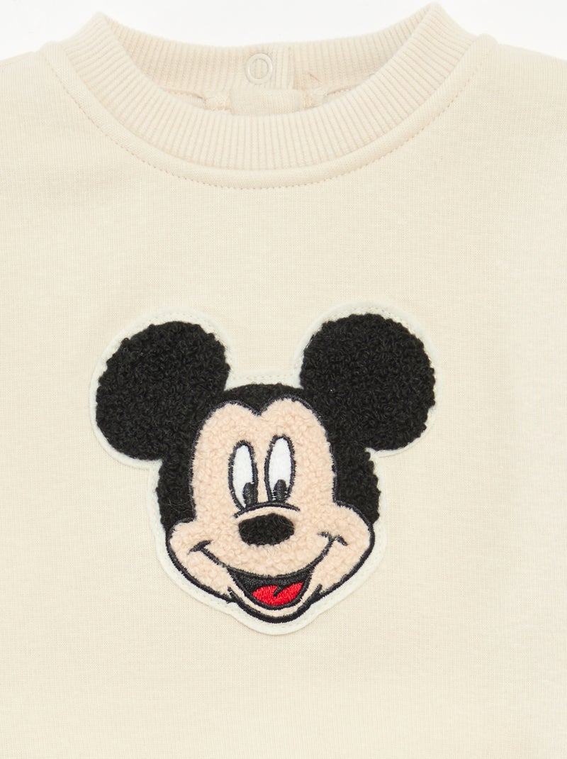 Pull col rond 'Disney' 'Mickey' uni Blanc - Kiabi