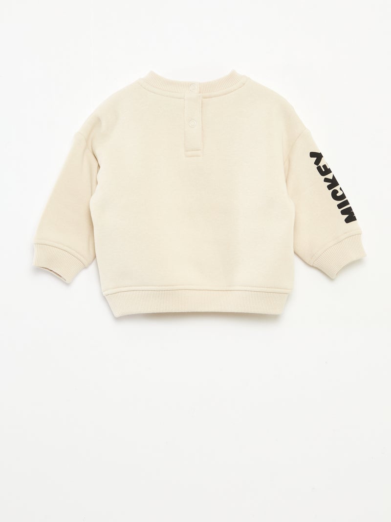 Pull col rond 'Disney' 'Mickey' uni Blanc - Kiabi