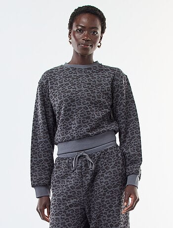 Pull col rond doudou leopard