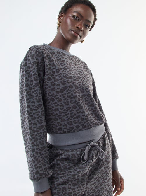 Pull col rond doudou leopard - Kiabi