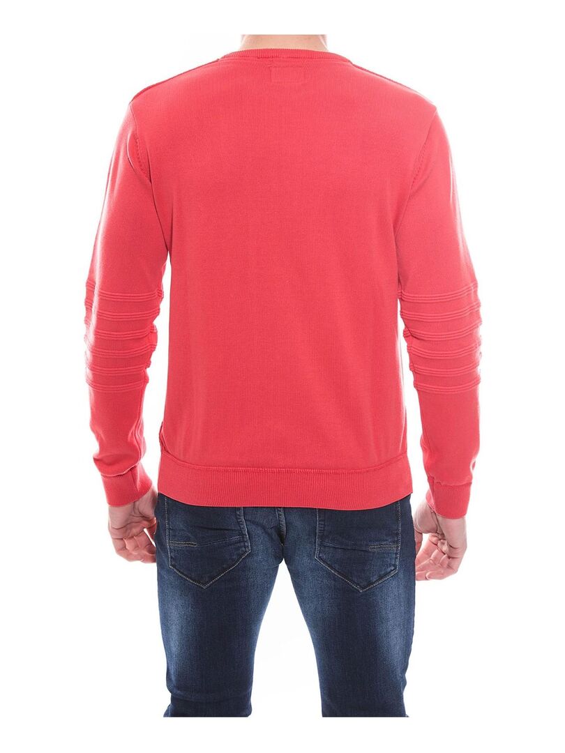 Pull col rond en coton ALEX - Rouge - Kiabi - 49.90€