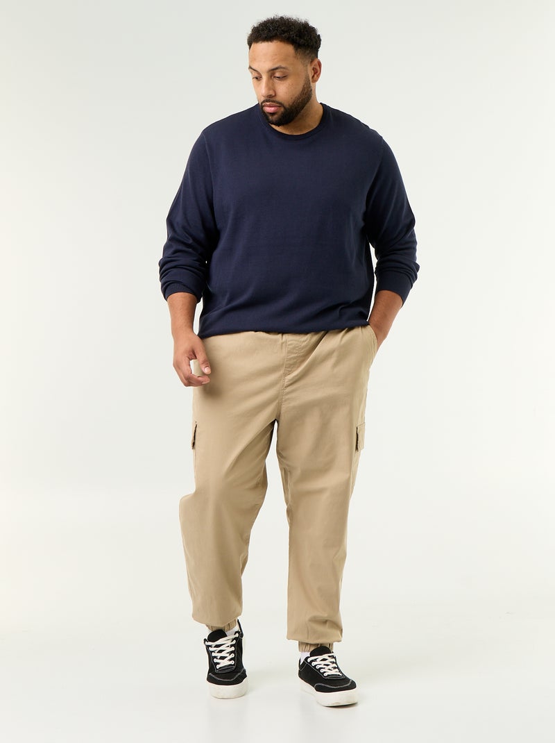 Pull col rond en fine jauge Bleu - Kiabi