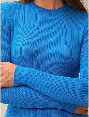 Pull col rond en maille ajustée