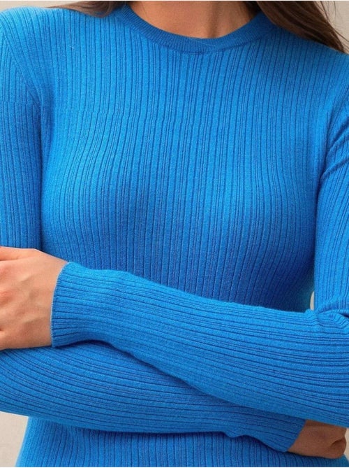 Pull col rond en maille ajustée - Kiabi Pull col rond en maille ajustée - Kiabi