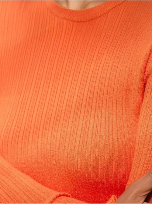 Pull col rond en maille ajustée - Kiabi