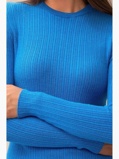 Pull col rond en maille ajustée hiccup - Kiabi Pull col rond en maille ajustée hiccup - Kiabi