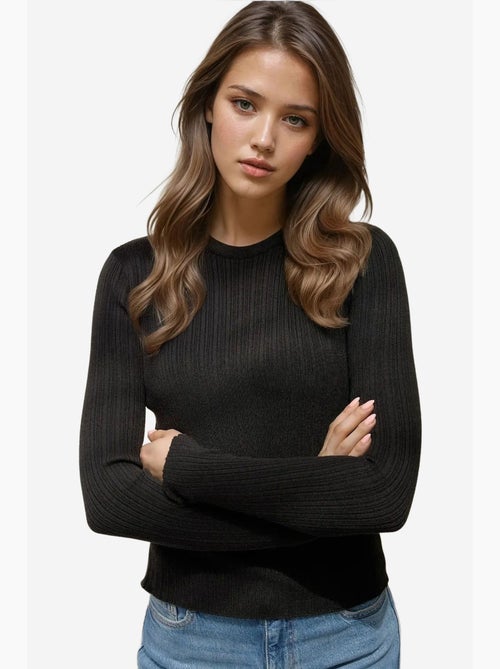 Pull col rond en maille ajustée hiccup - Kiabi Pull col rond en maille ajustée hiccup - Kiabi