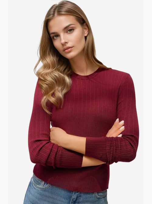Pull col rond en maille ajustée hiccup - Kiabi Pull col rond en maille ajustée hiccup - Kiabi