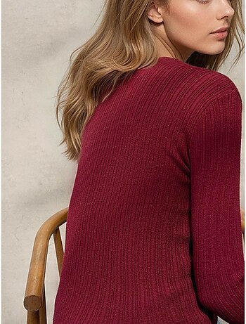 Pull col rond en maille ajustée