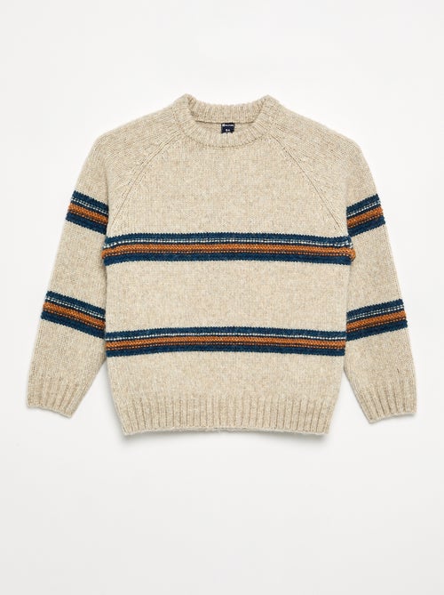 Pull col rond en maille - Kiabi