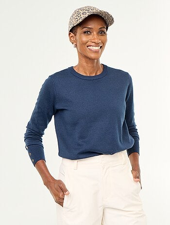 Pull col rond en maille fine jauge