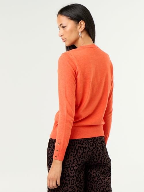 Pull col rond en maille fine jauge - Kiabi