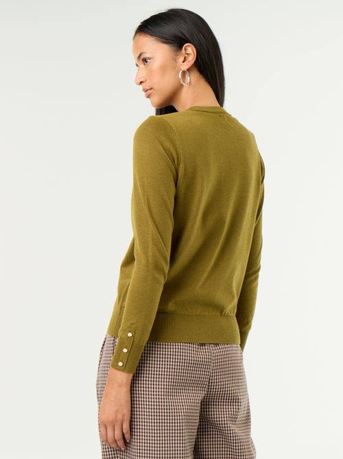 Pull col rond en maille fine jauge - Kiabi