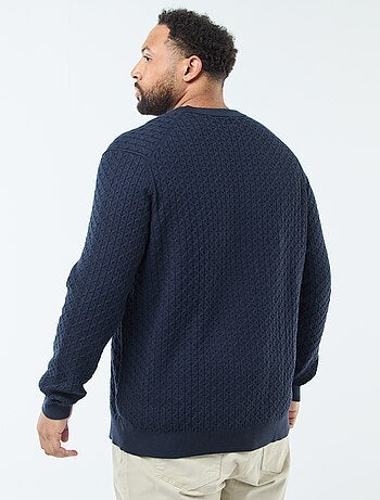 Pull col rond en maille torsadée