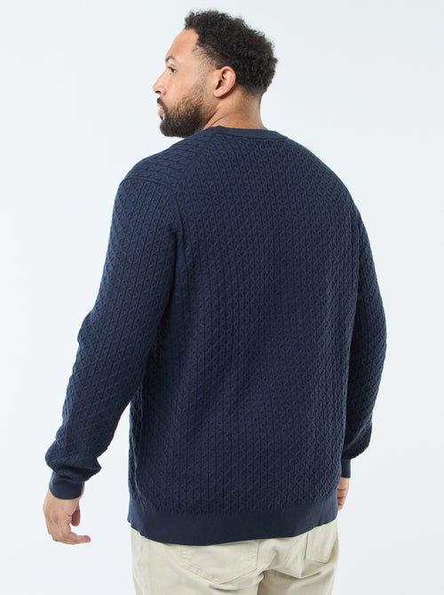 Pull col rond en maille torsadée - Kiabi