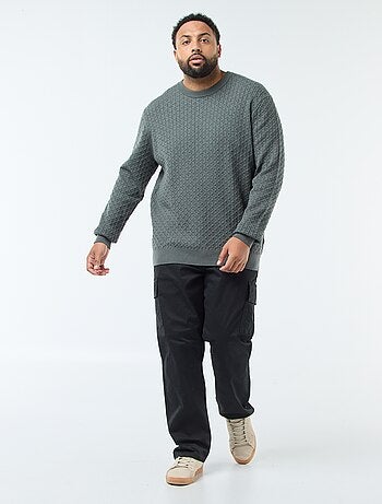 Pull col rond en maille torsadée