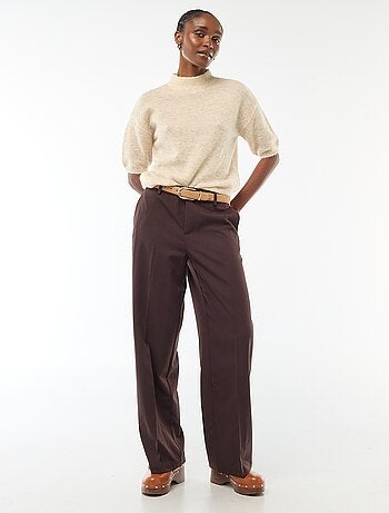 Pull col rond en mohair uni