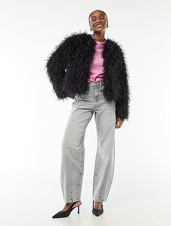 Pull col rond en mohair uni