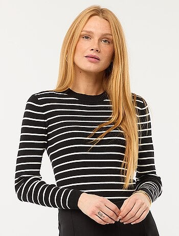 Pull col rond en rib uni