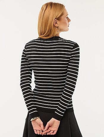 Pull col rond en rib uni