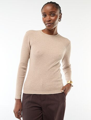 Pull col rond en rib uni