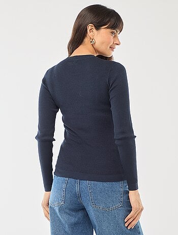 Pull col rond en rib uni