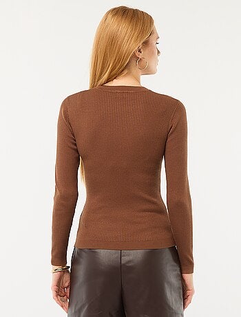 Pull col rond en rib uni