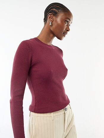 Pull col rond en rib uni