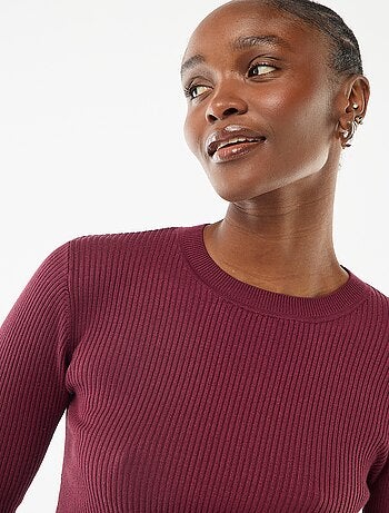 Pull col rond en rib uni