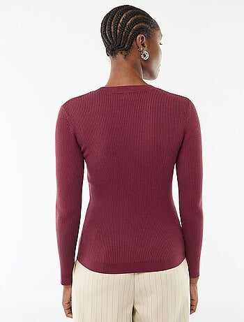 Pull col rond en rib uni