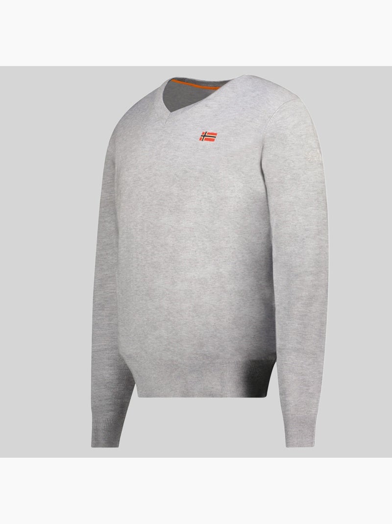Pull col rond felin – geographical norway Gris clair - Kiabi