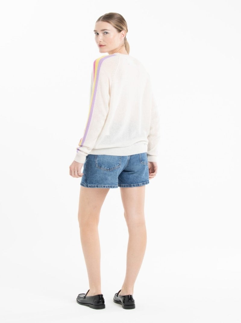 Pull col rond femme 100% cachemire - KELLY 30 Blanc Ecru - Kiabi