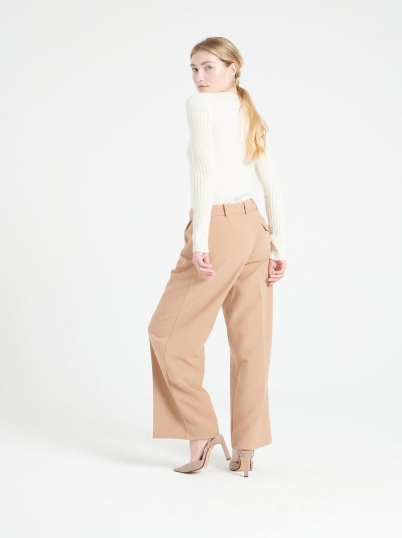 Pull col rond femme 100% cachemire - LILLY 16 Blanc Ecru - Kiabi