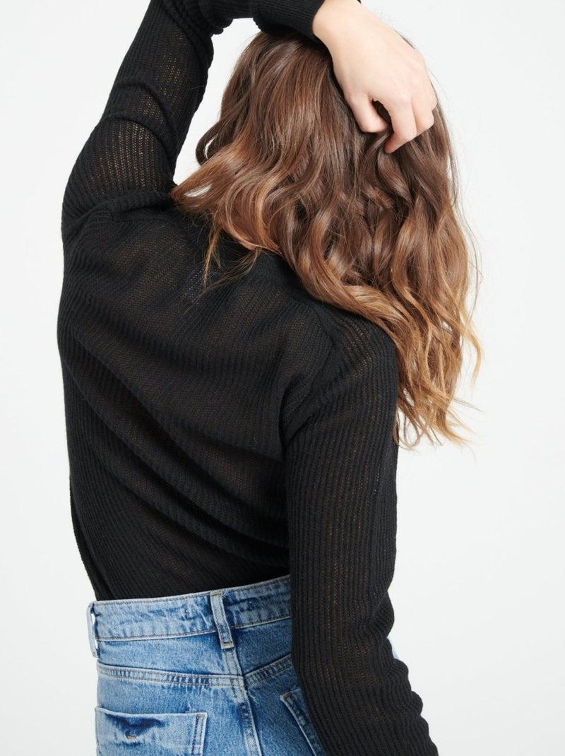 Pull col rond femme 100% cachemire - LILLY 23 Noir - Kiabi