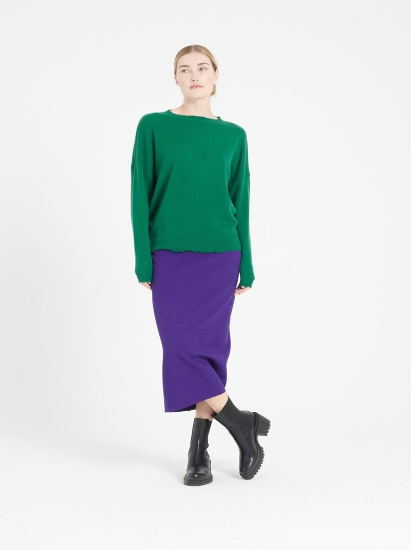 Pull col rond femme 100% cachemire - MIA 17 Vert émeraude - Kiabi