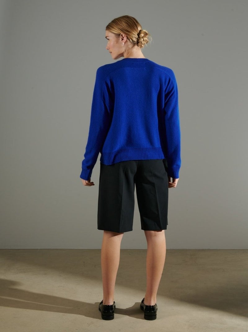 Pull col rond femme 100% cachemire - NAMI 9 Bleu pétrole - Kiabi