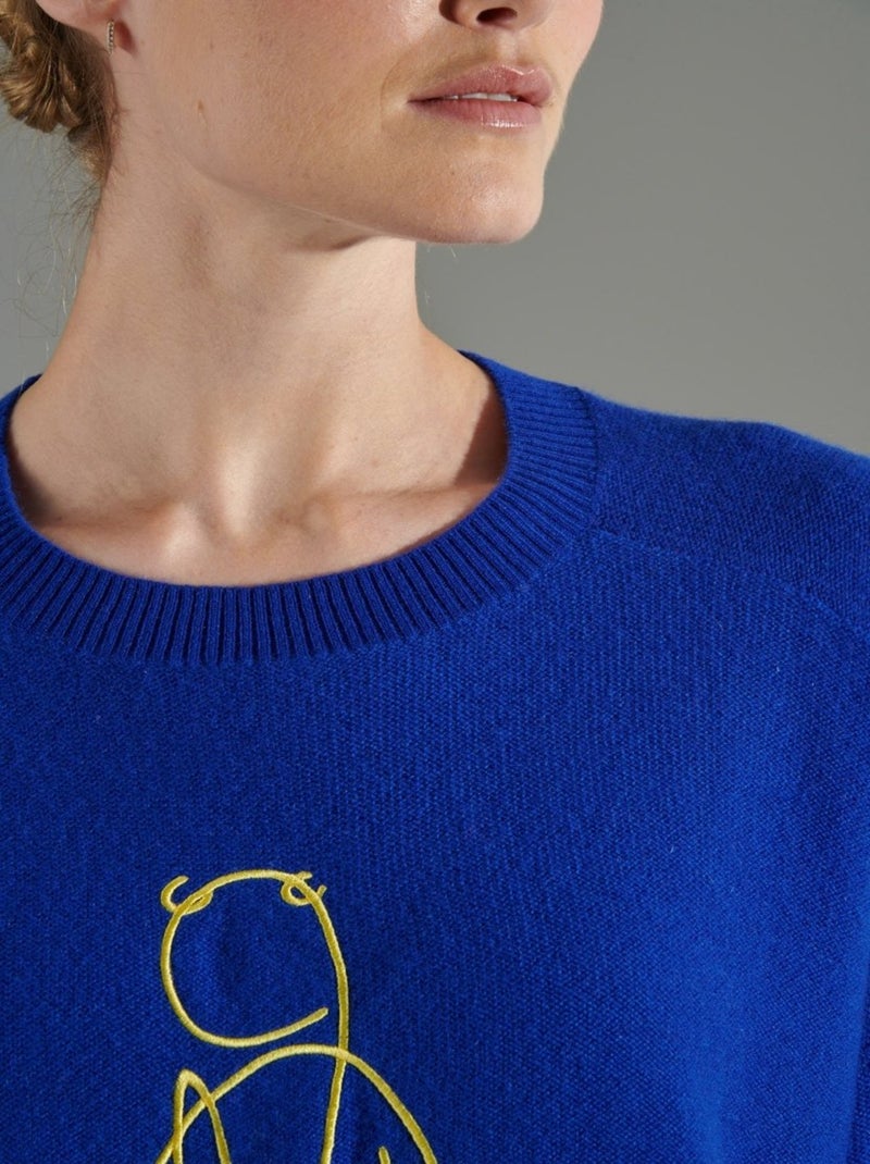 Pull col rond femme 100% cachemire - NAMI 9 Bleu pétrole - Kiabi