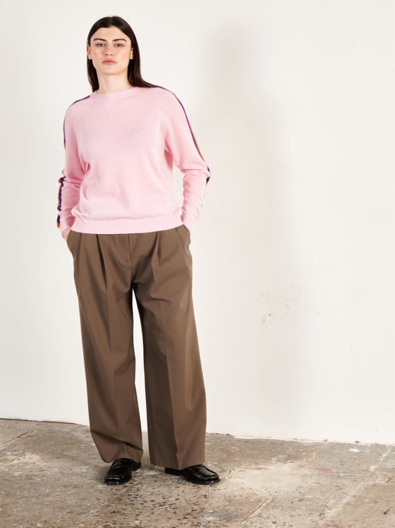 Pull col rond femme 100% cachemire - ZAYA 19 Rose/Multicolore - Kiabi