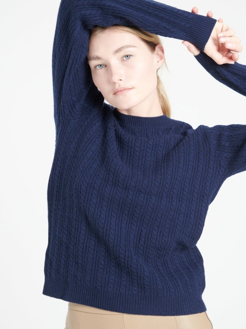 Pull Gilet Pull Violet Clair Pull col rond cachemire violet clair/violet foncé f