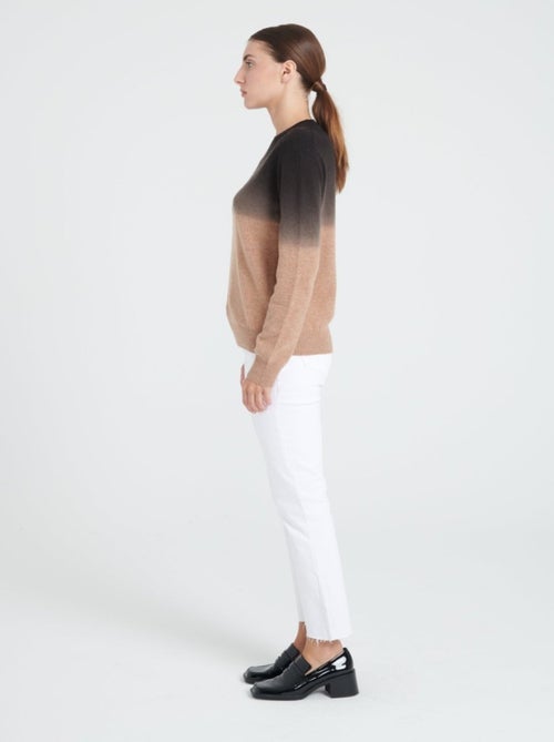 Pull col rond femme 100% cachemire camel tie & dye - ZAYA 9 - Kiabi