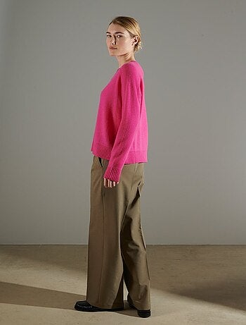 Pull col rond femme 100% cachemire imprimé - NAMI 19