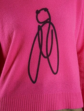 Pull col rond femme 100% cachemire imprimé - NAMI 19