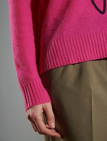 Pull col rond femme 100% cachemire imprimé - NAMI 19