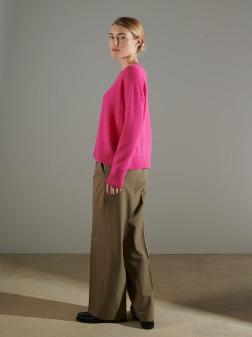 Pull col rond femme 100% cachemire imprimé - NAMI 19 - Kiabi