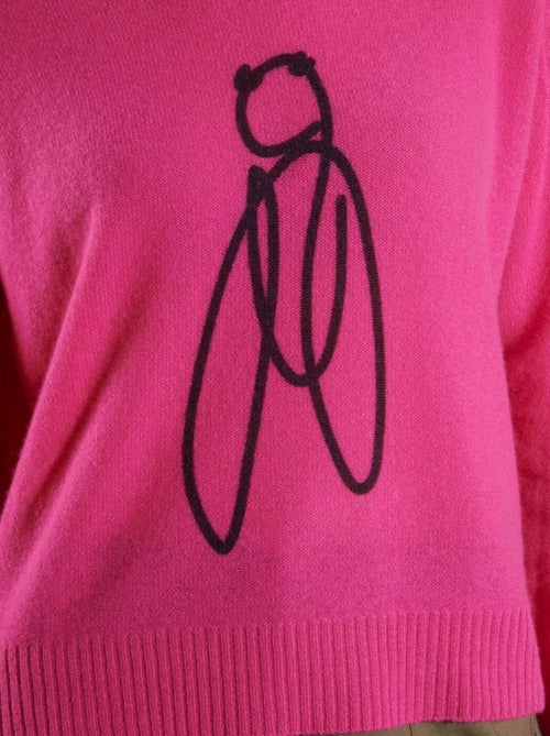 Pull col rond femme 100% cachemire imprimé - NAMI 19 - Kiabi