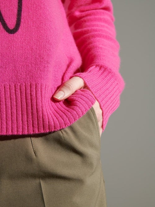 Pull col rond femme 100% cachemire imprimé - NAMI 19 - Kiabi