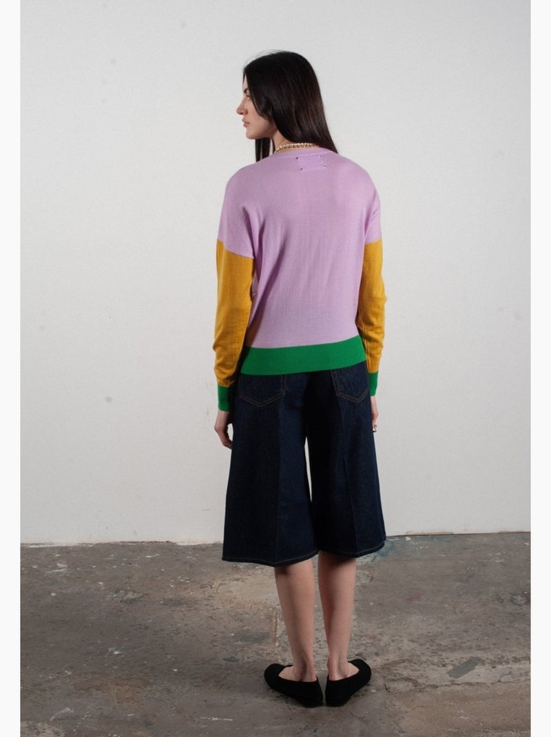 Pull col rond femme 100% cachemire & laine ultrafin - KELLY 9 Lavande - Kiabi