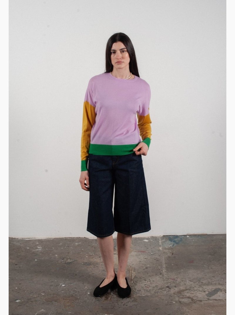Pull col rond femme 100% cachemire & laine ultrafin - KELLY 9 Lavande - Kiabi