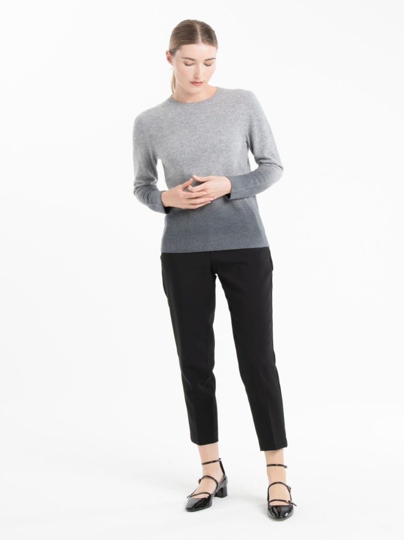 Pull col rond femme 100% cachemire tie & dye - MIA 8B Gris clair - Kiabi